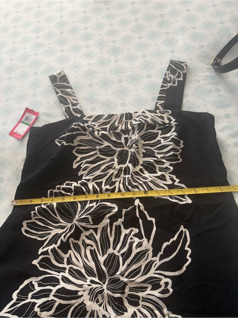 Vince Camuto Black Maxi Dress with Cream Floral Accents - Picture 3 of 4